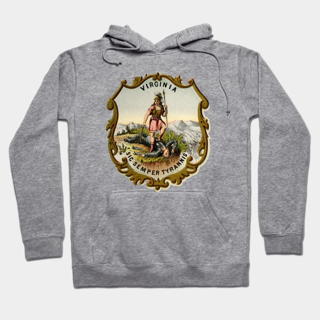 1876 Virginia Coat of Arms Hoodie by historicimage